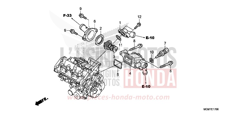THERMOSTAT von Hornet ABS MAT PEARL COOL WHITE (NHB44) von 2013